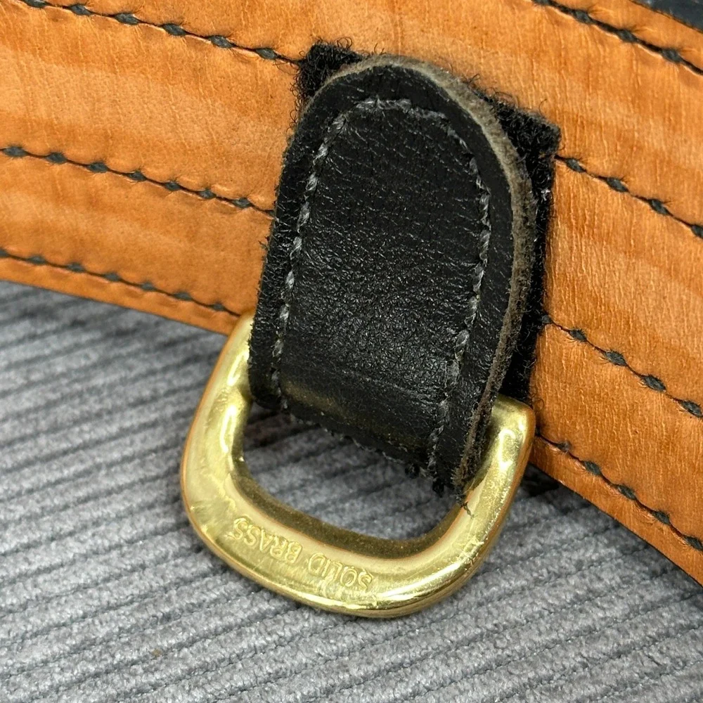 Don Hume B103 Black‎ Leather Police Duty Belt Solid Brass Buckle Size 46